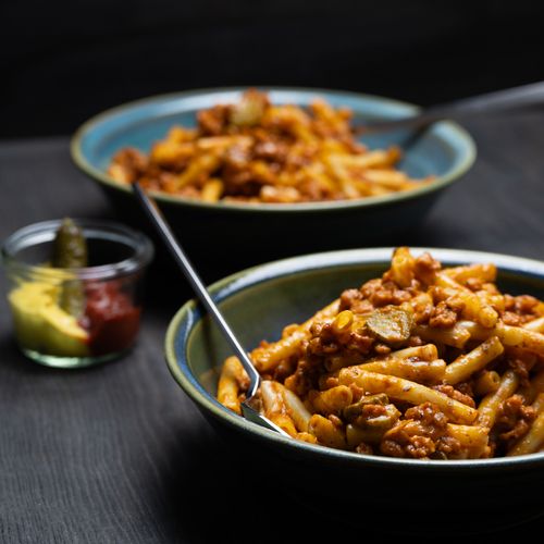 Vegane Cheeseburger-Pasta