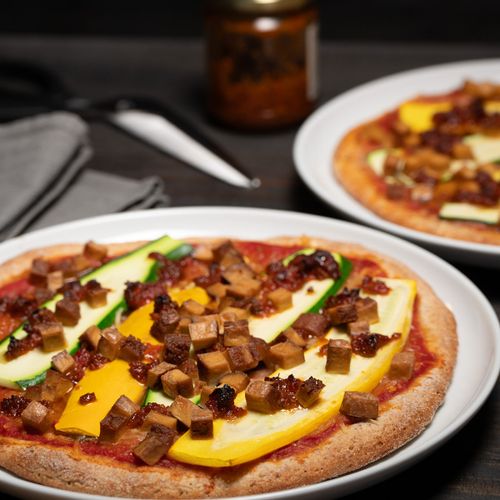 vegane Zucchini-Pizza